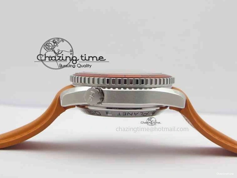 0513 Planet Ocean Master Chrono 45mm SS OM 1:1 Best Edition Black Dial On Orange Rubber Strap A Attractive 8170